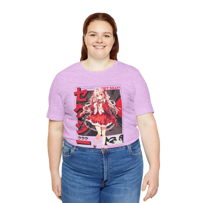 Anime Girl Graphic Tee — "Get Silly!" Red Harajuku Style T-Shirt