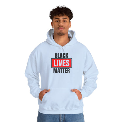 Black Lives Matter Hoodie — Bold Red Box Graphic Protest Sweatshirt