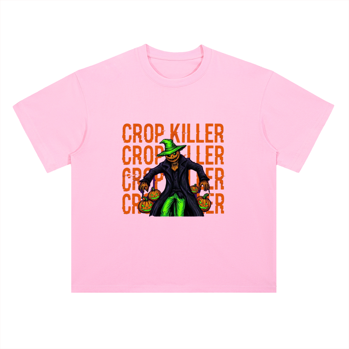 Crop Killer Halloween Scarecrow Graphic Drop Shoulder Tee