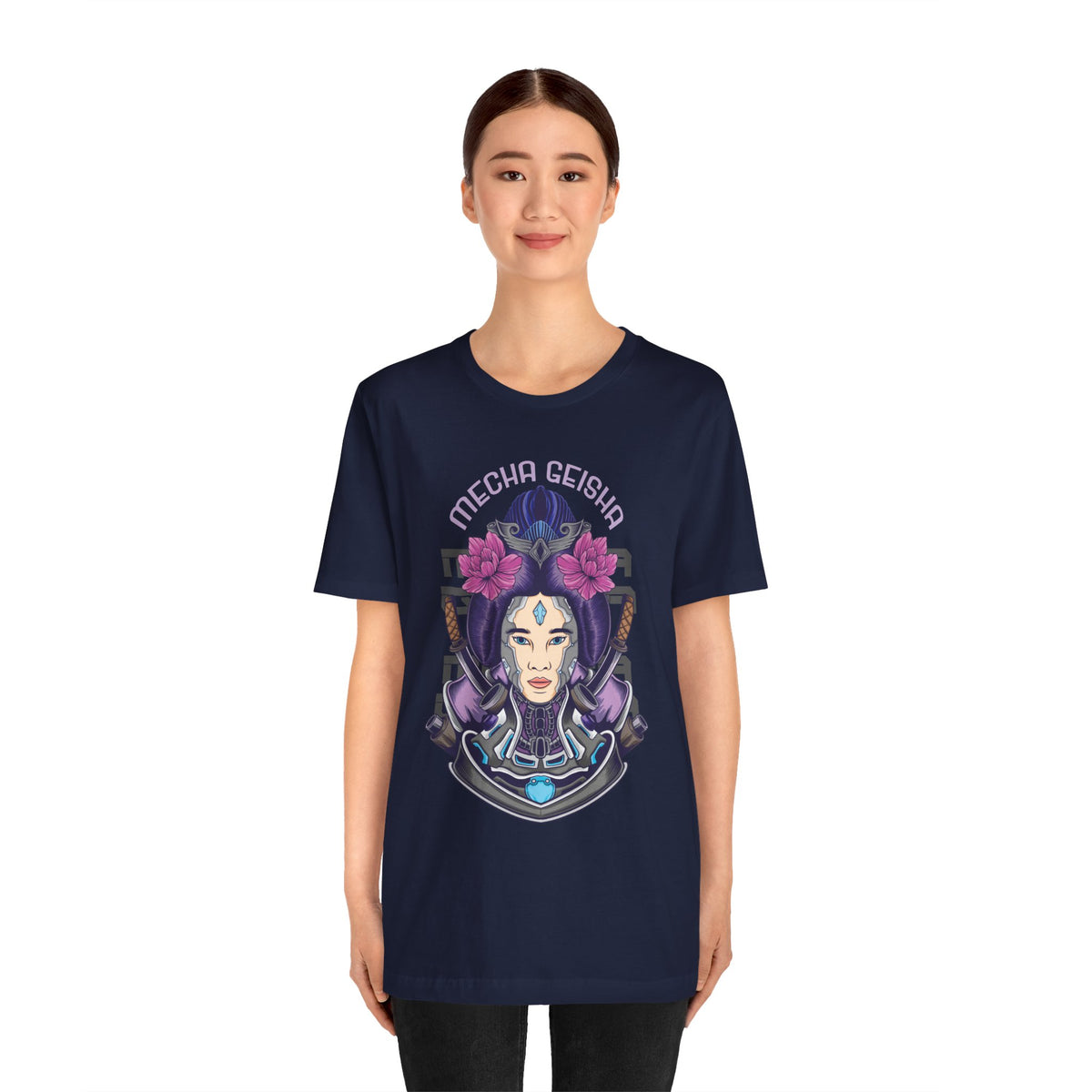 Mecha Geisha T-Shirt — Futuristic Asian-Inspired Graphic Tee