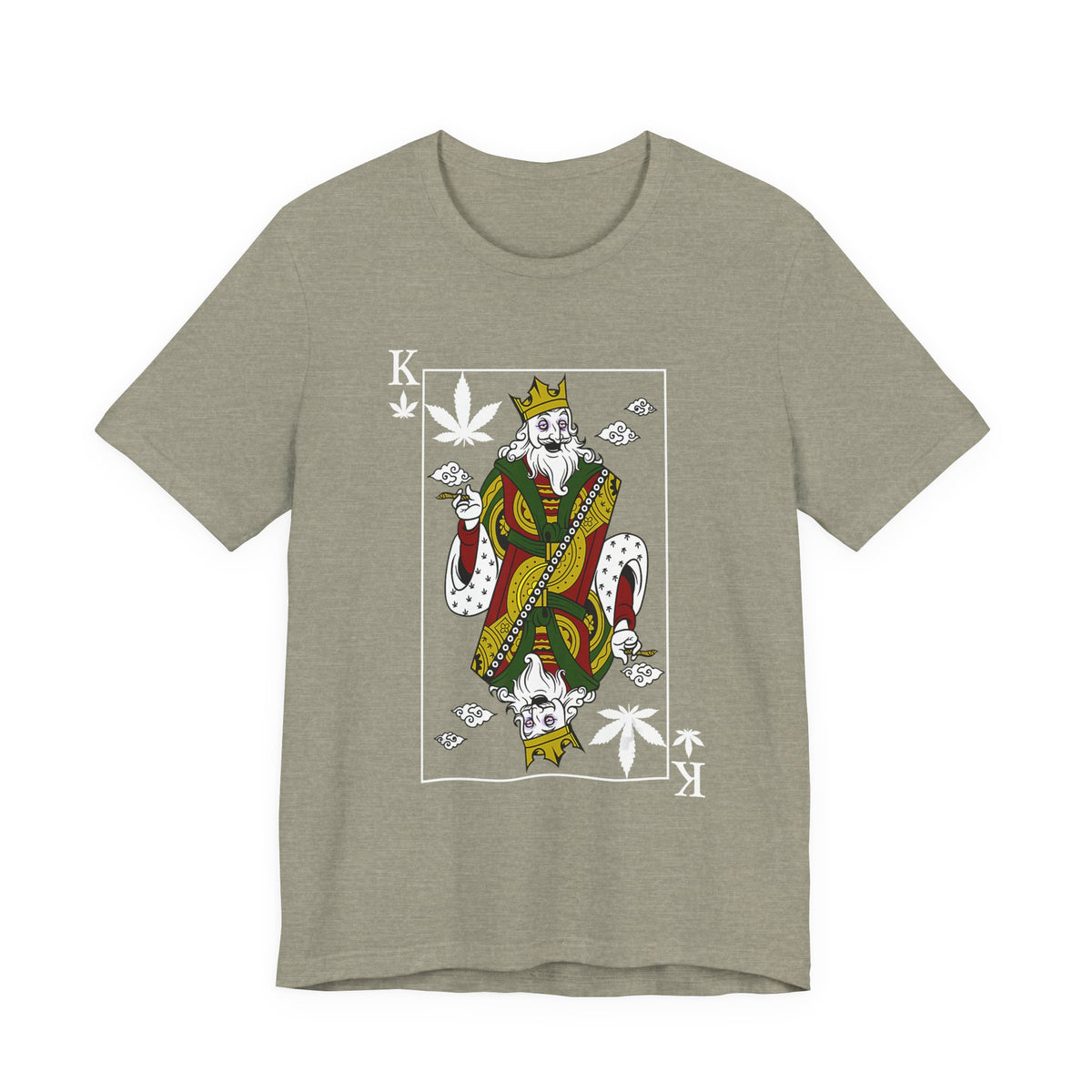 King of Leaves Graphic Tee — Playing Card Cannabis Design