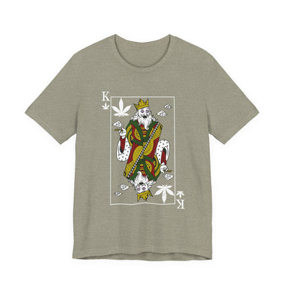 King of Leaves Graphic Tee — Playing Card Cannabis Design