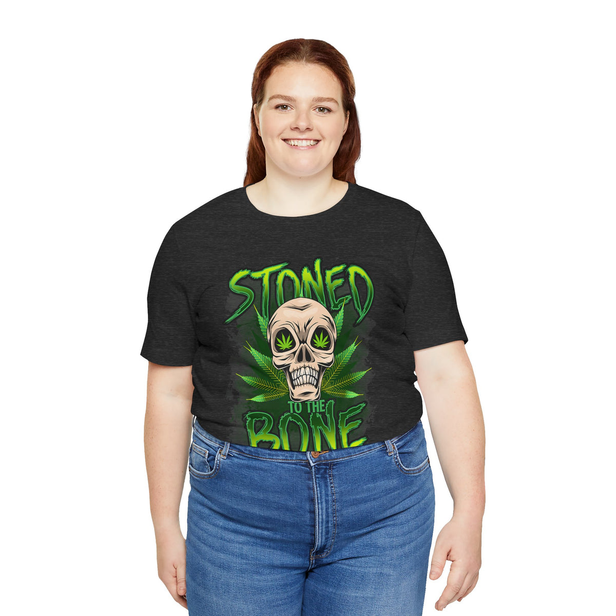 Stoned to the Bone Skull Tee — Cannabis Leaf Graphic T-Shirt
