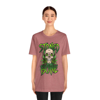 Stoned to the Bone Skull Tee — Cannabis Leaf Graphic T-Shirt