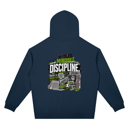 Money Mindset Discipline Two-Sided Graphic Hoodie