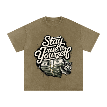 Stay True to Yourself Snow-Washed Cotton Tee