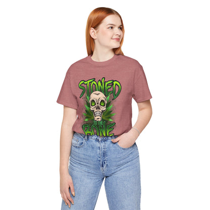 Stoned to the Bone Skull Tee — Cannabis Leaf Graphic T-Shirt