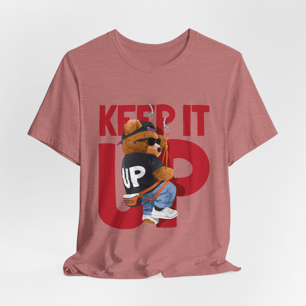 Keep It Up Bear Graphic Tee — Retro Streetwear Teddy T-Shirt