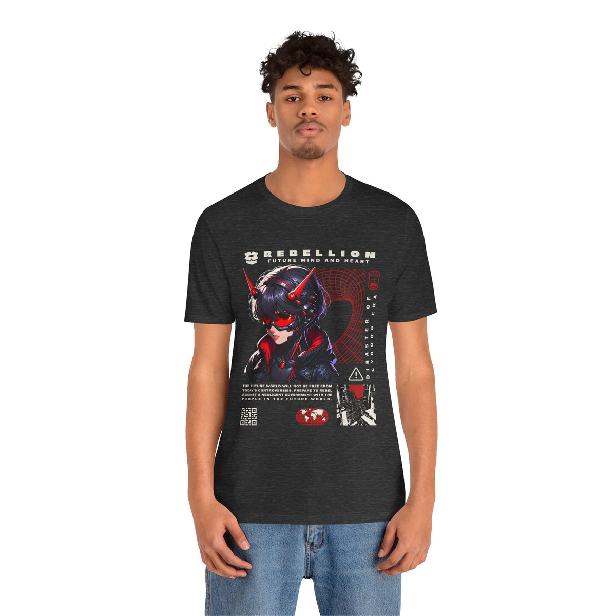 Anime Devil Girl Graphic Tee — "Rebellion" Cyberpunk Streetwear