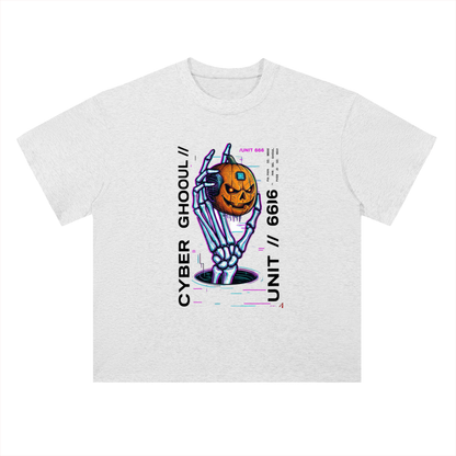 Cyber Punk Unit 666 Pumpkin Graphic Drop Shoulder Tee