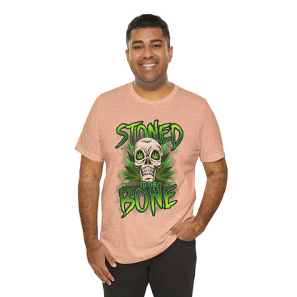 Stoned to the Bone Skull Tee — Cannabis Leaf Graphic T-Shirt