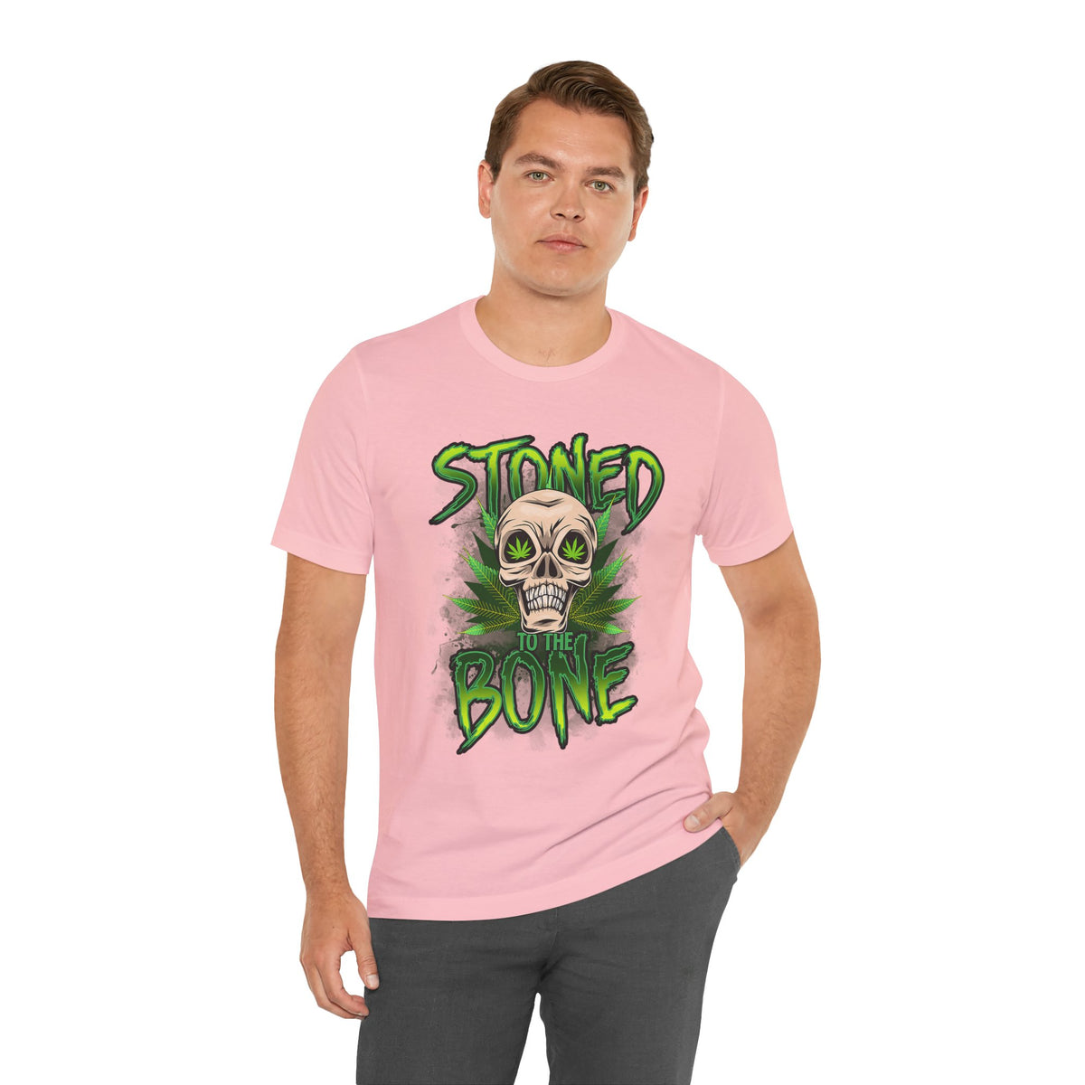 Stoned to the Bone Skull Tee — Cannabis Leaf Graphic T-Shirt