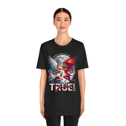 True Love Tee — Angel & Devil Heart Graphic T-Shirt