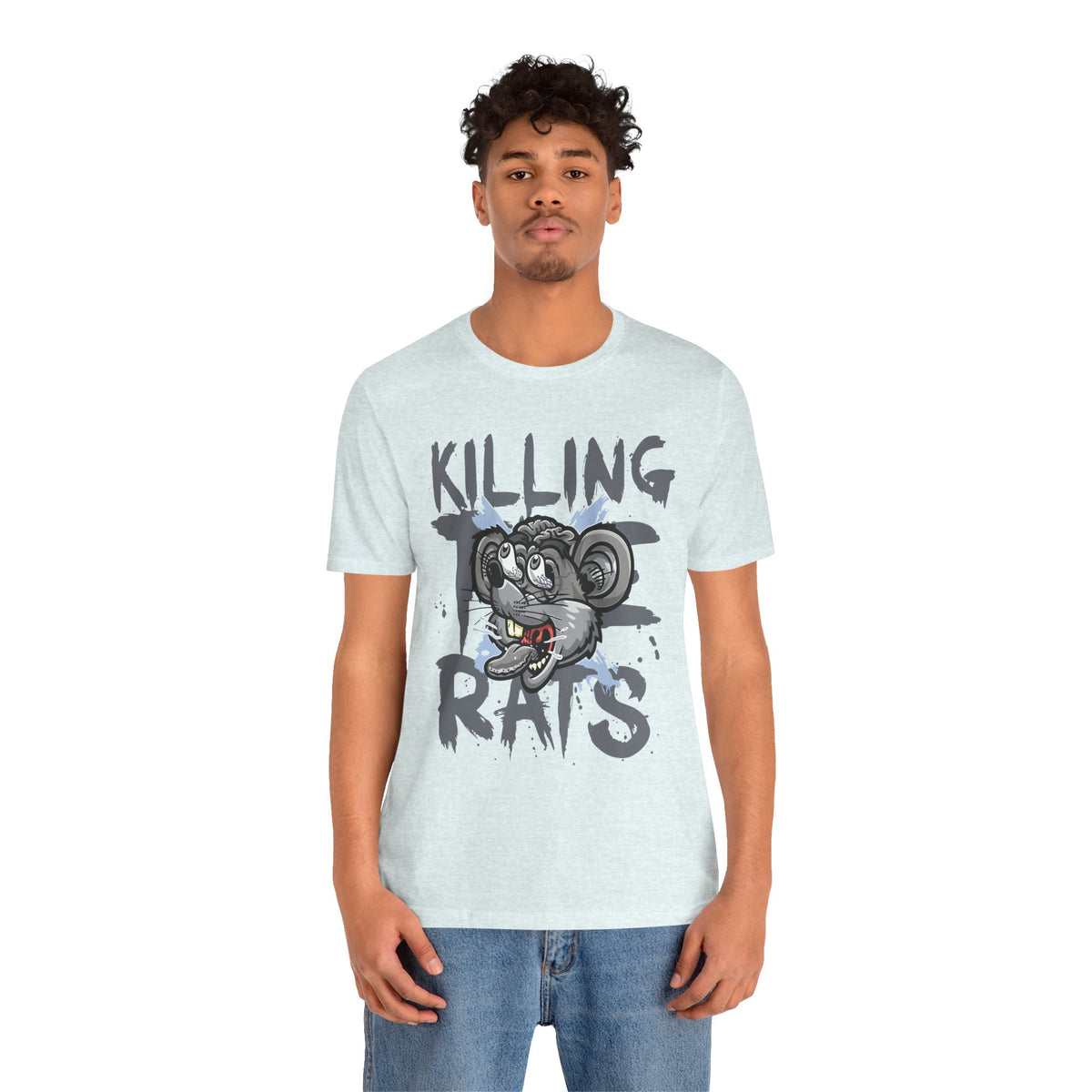 Killing Rats Graphic Tee – Edgy Cartoon Rat Skull Streetwear