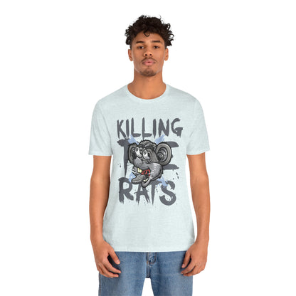 Killing Rats Graphic Tee – Edgy Cartoon Rat Skull Streetwear