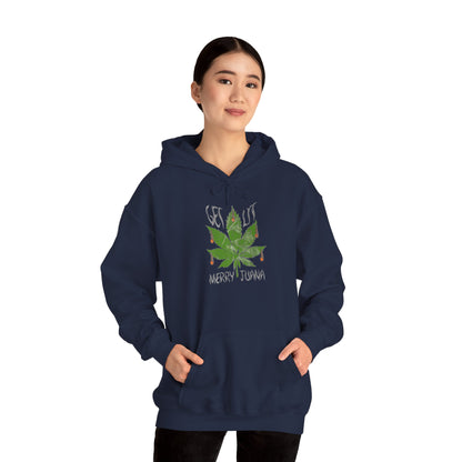 Cannabis Leaf Hoodie - "Get High" Retro Green Graphic Pullover