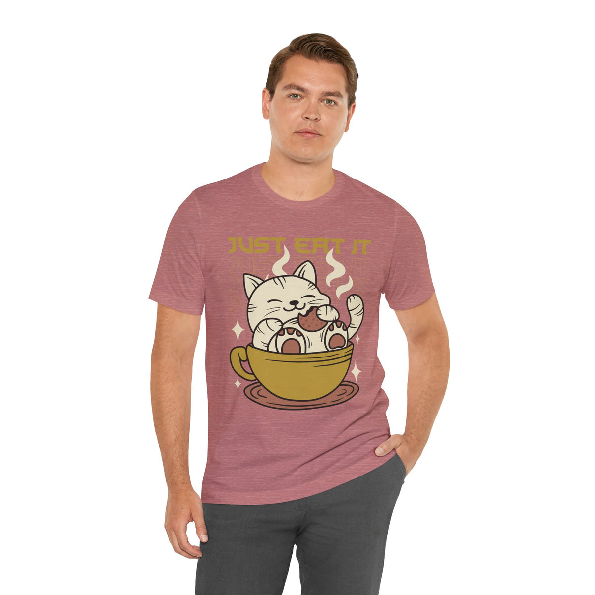 Just Eat It Cat Tee — Cute Kawaii Cat in Tea Cup T-Shirt