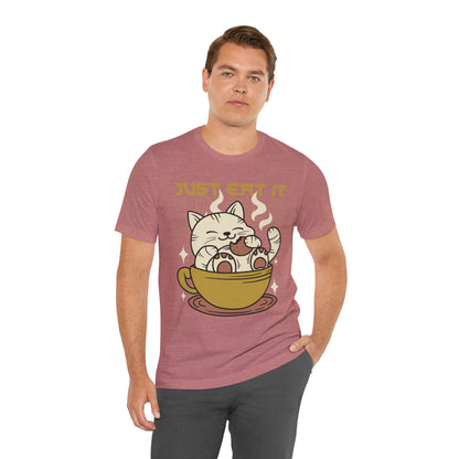 Just Eat It Cat Tee — Cute Kawaii Cat in Tea Cup T-Shirt
