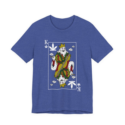 King of Leaves Graphic Tee — Playing Card Cannabis Design