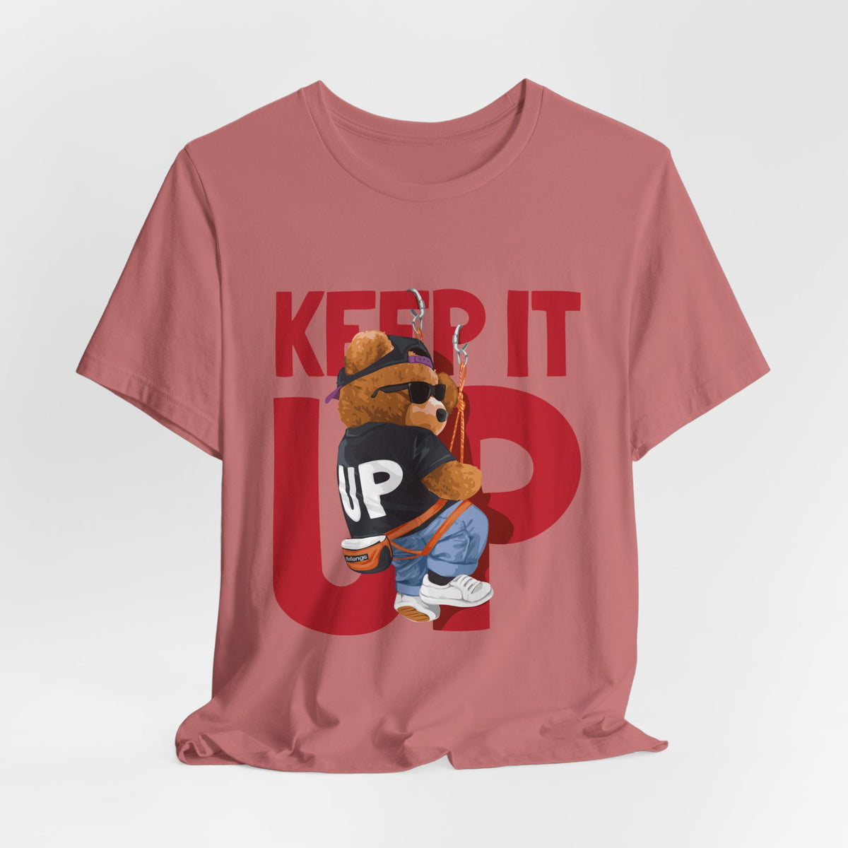 Keep It Up Bear Graphic Tee — Retro Streetwear Teddy T-Shirt