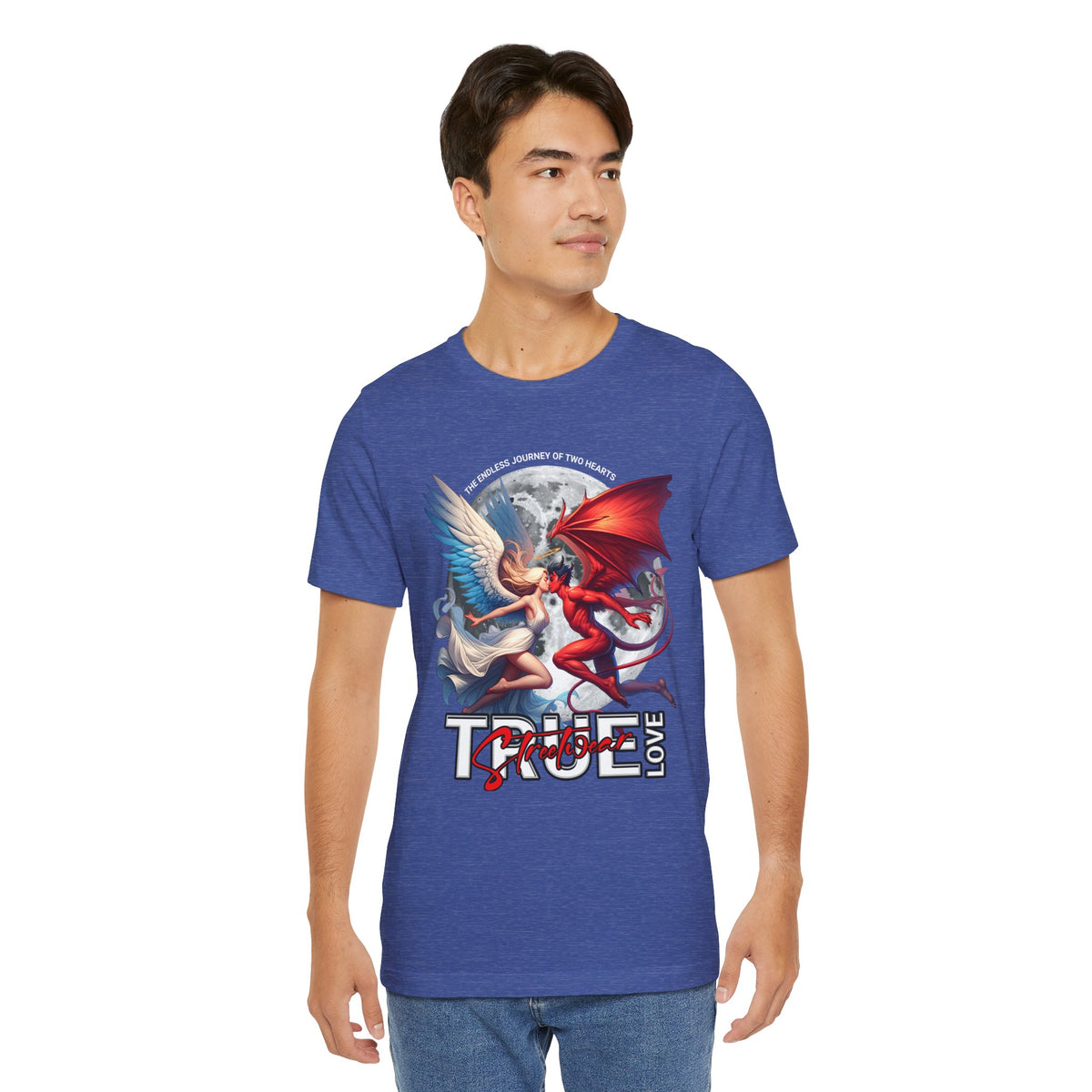 True Love Tee — Angel & Devil Heart Graphic T-Shirt