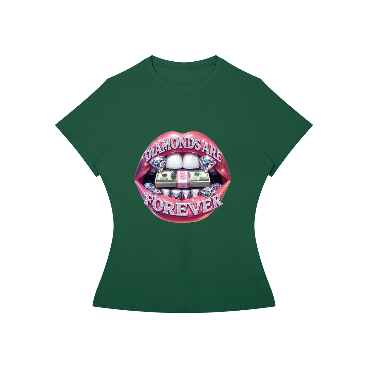 Diamonds Are Forever Lips Women’s Slim-Fit Tee