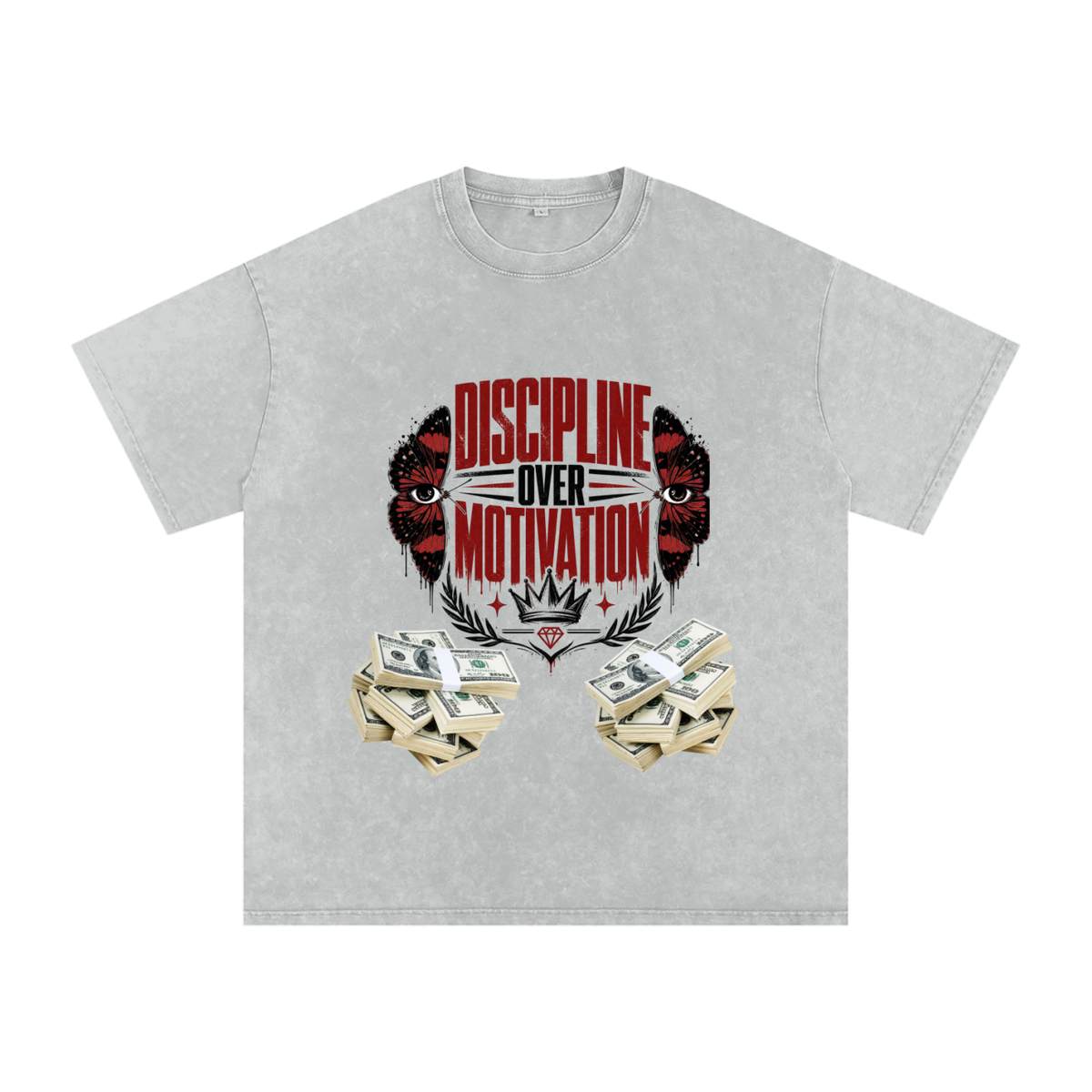 Discipline Over Motivation Snow-Washed Cotton Tee
