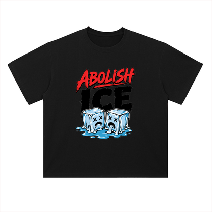 Abolish ICE Melting Ice Cubes Graphic Drop Shoulder Tee