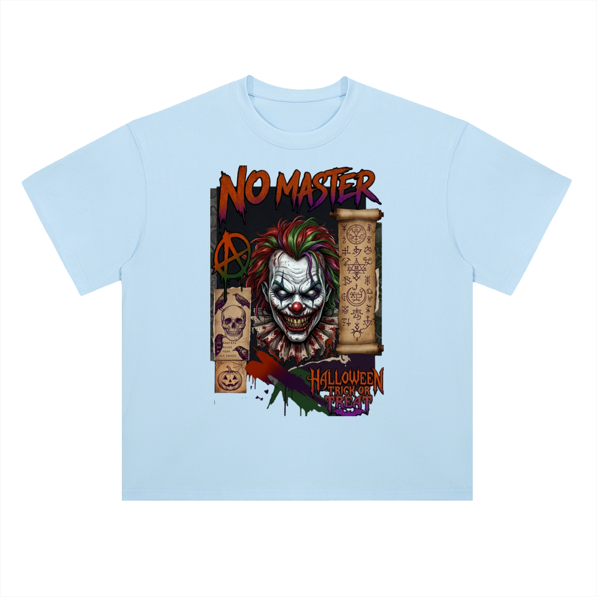 No Master Halloween Clown Graphic Drop Shoulder Tee