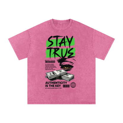 Stay True Snow-Washed Cotton Graphic Tee