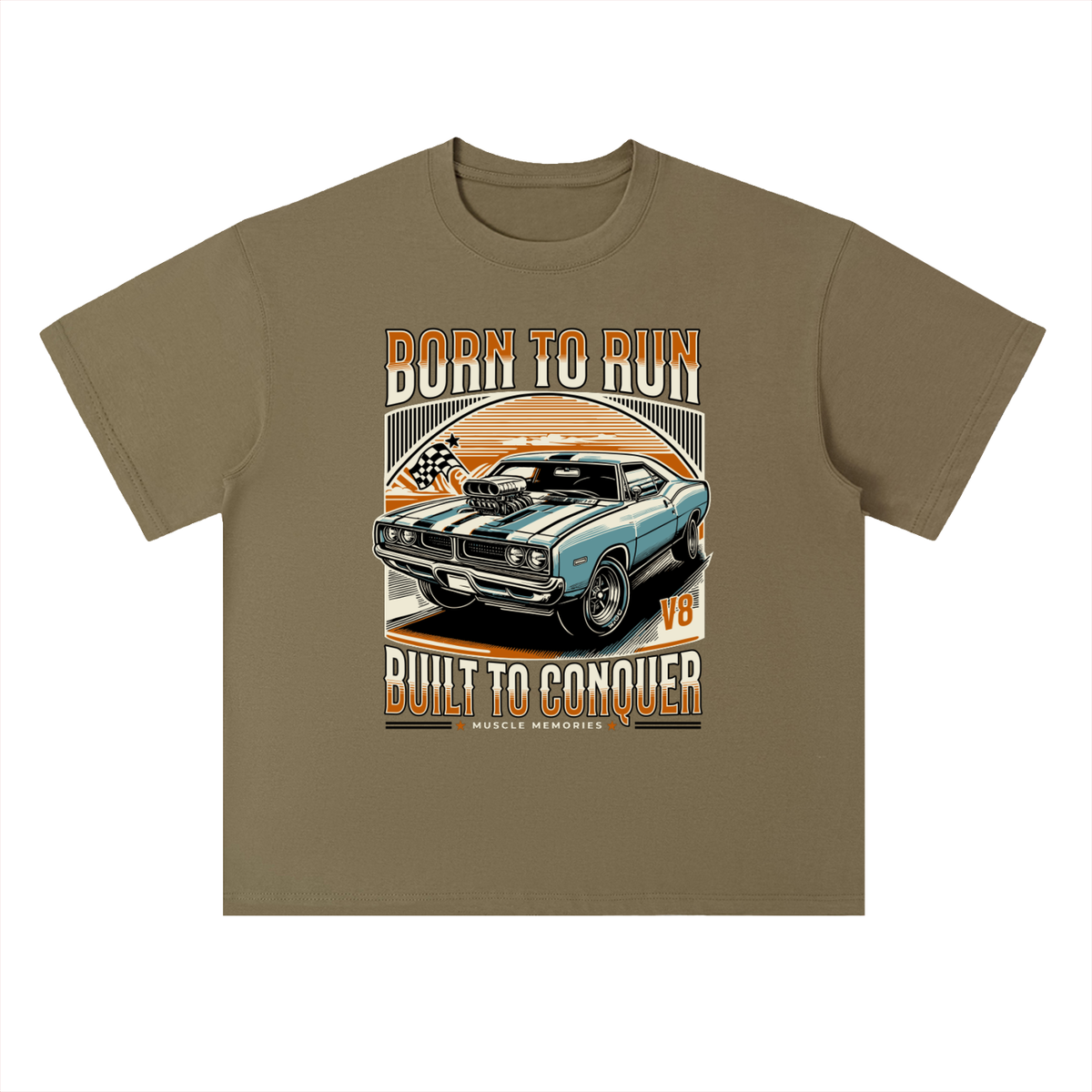 BORN TO RUN & CONQUER Cotton T-Shirt