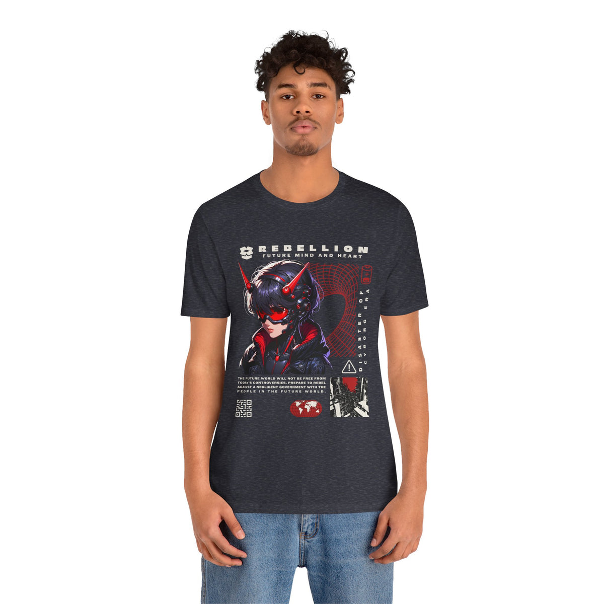 Anime Devil Girl Graphic Tee — "Rebellion" Cyberpunk Streetwear