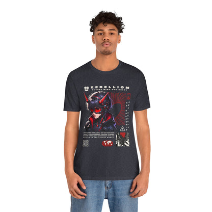 Anime Devil Girl Graphic Tee — "Rebellion" Cyberpunk Streetwear