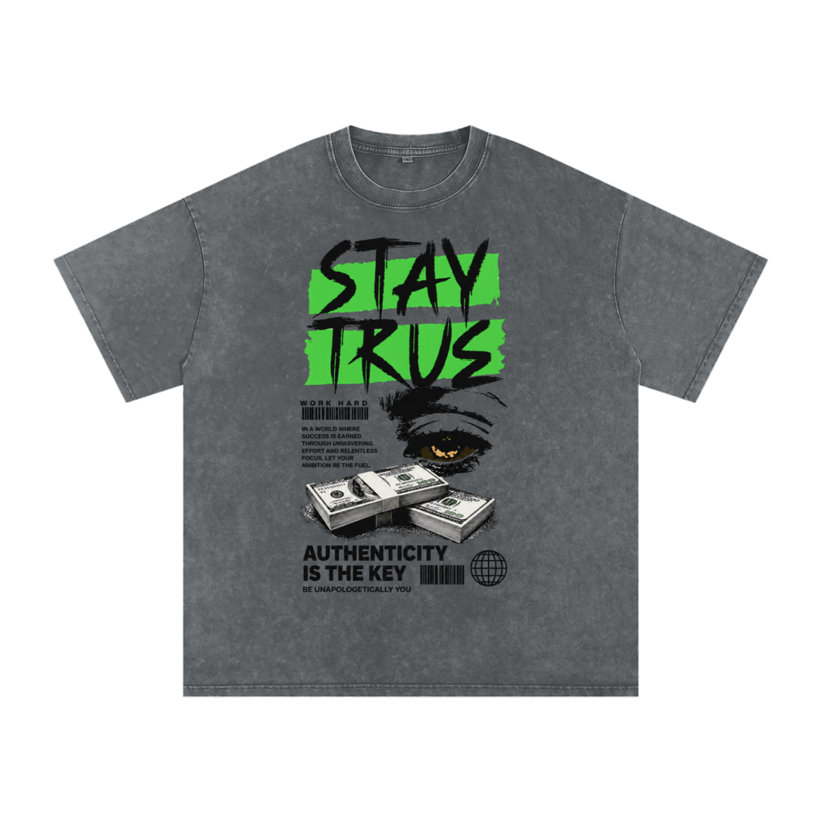 Stay True Snow-Washed Cotton Graphic Tee