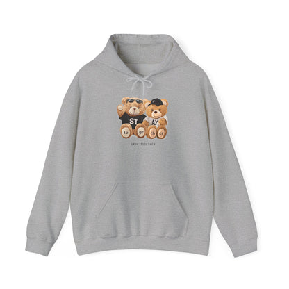 Teddy Bears 'STAY' Hoodie - Cute Couple Bear Graphic Sweatshirt