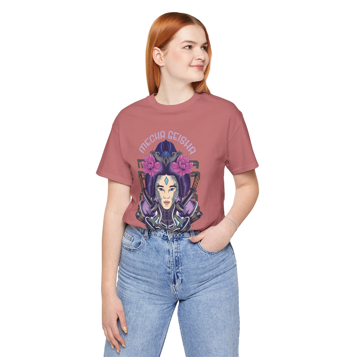 Mecha Geisha T-Shirt — Futuristic Asian-Inspired Graphic Tee