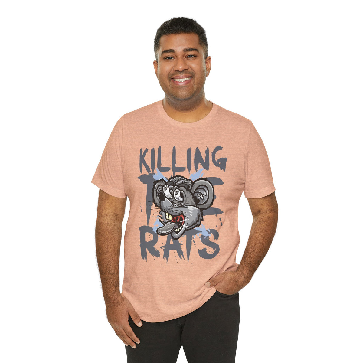 Killing Rats Graphic Tee – Edgy Cartoon Rat Skull Streetwear