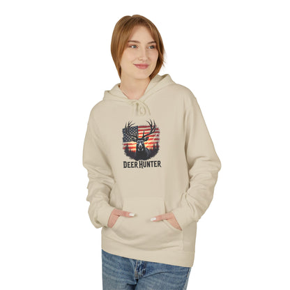 Deer Hunter Hoodie - American Flag Antler Graphic Pullover