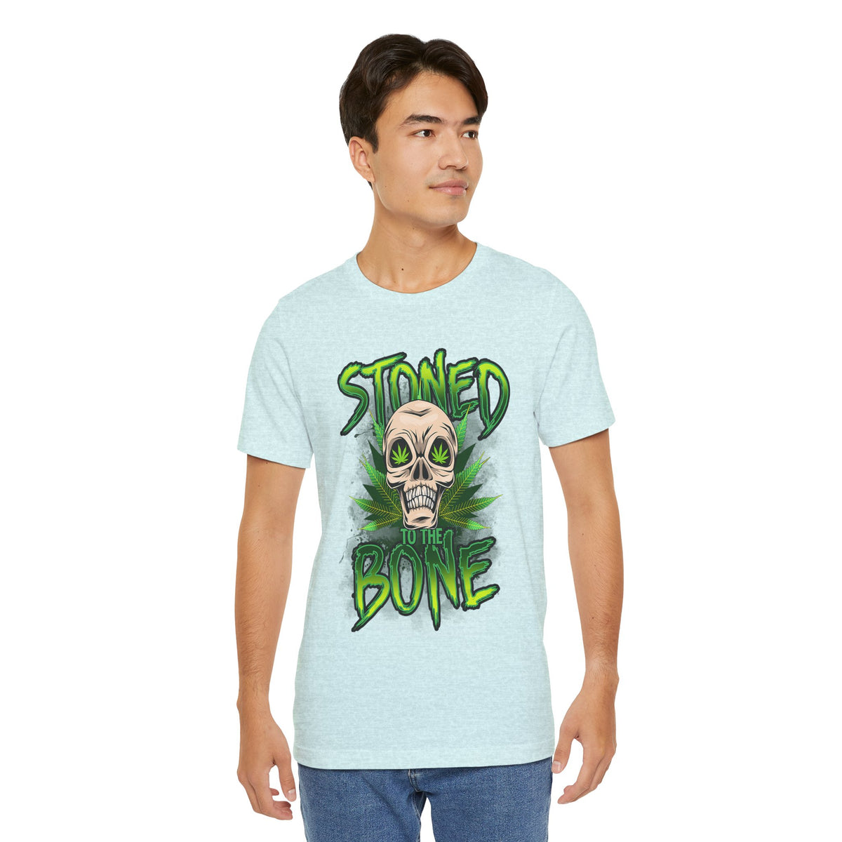 Stoned to the Bone Skull Tee — Cannabis Leaf Graphic T-Shirt