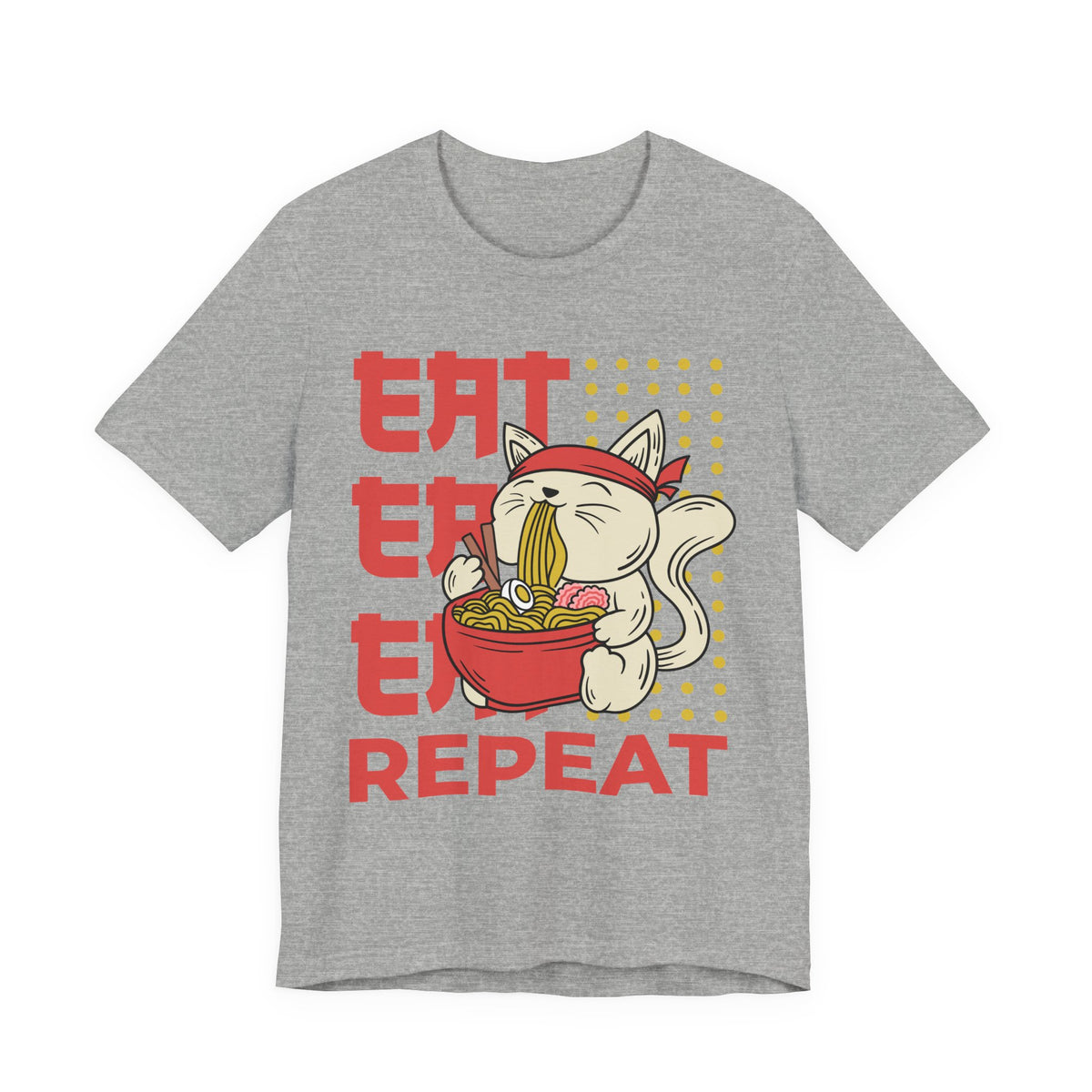 Ramen Cat Tee — "Eat Sleep Repeat" Cute Noodle Lover T-Shirt