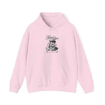 Time Slips Graphic Hoodie — Vintage Pocket Watch Illustration Sweatshirt