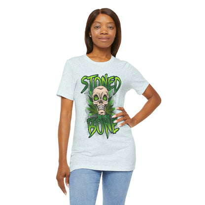 Stoned to the Bone Skull Tee — Cannabis Leaf Graphic T-Shirt