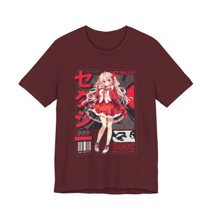 Anime Girl Graphic Tee — "Get Silly!" Red Harajuku Style T-Shirt