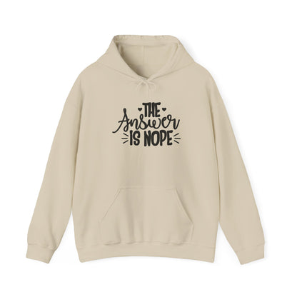 Hoodie — The Answer Is Nope Graphic Pullover