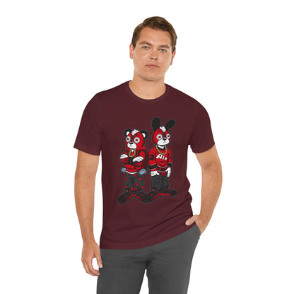 Streetwear Cartoon Bear & Bunny Tee — Hip Hop Graphic T-Shirt