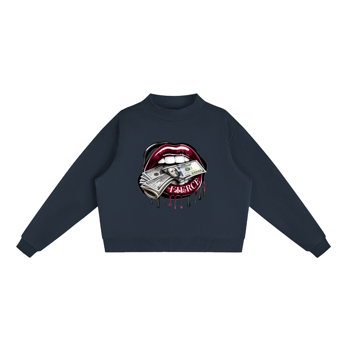 Fierce Lips Oversized Graphic Sweatshirt