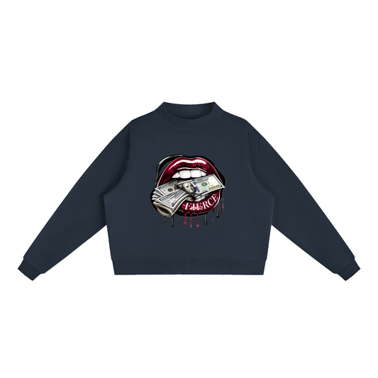 Fierce Lips Oversized Graphic Sweatshirt