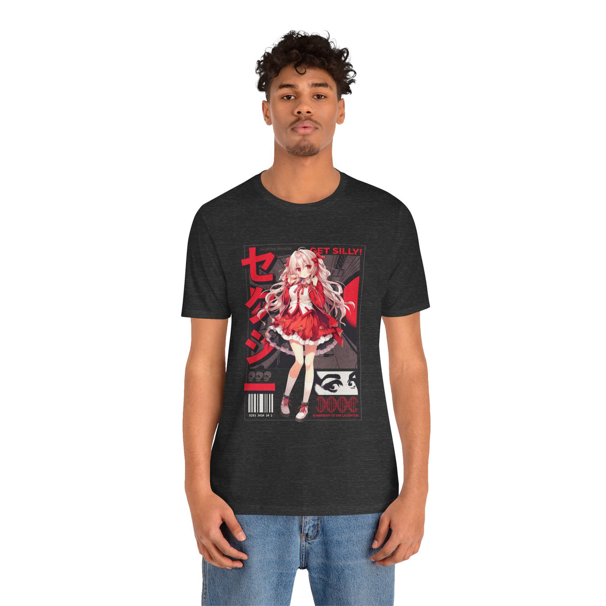 Anime Girl Graphic Tee — "Get Silly!" Red Harajuku Style T-Shirt