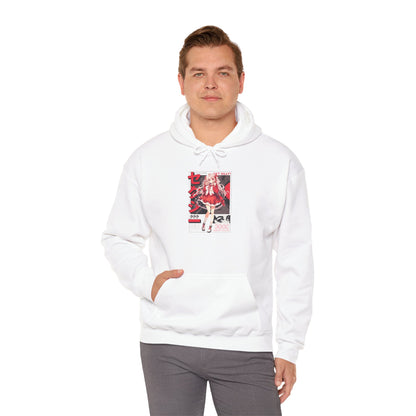 Anime Girl Graphic Hoodie — Red Retro Japanese Manga Design