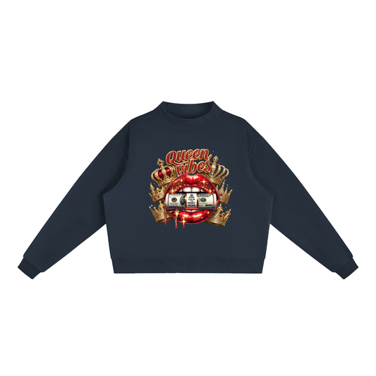 Queen Vibes Lips Oversized Graphic Sweatshirt